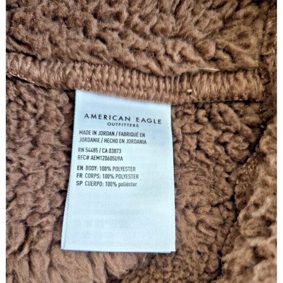 American Eagle Sherpa Vest Women's XS Full Zip Pockets Stand Up Collar - Picture 6 of 6